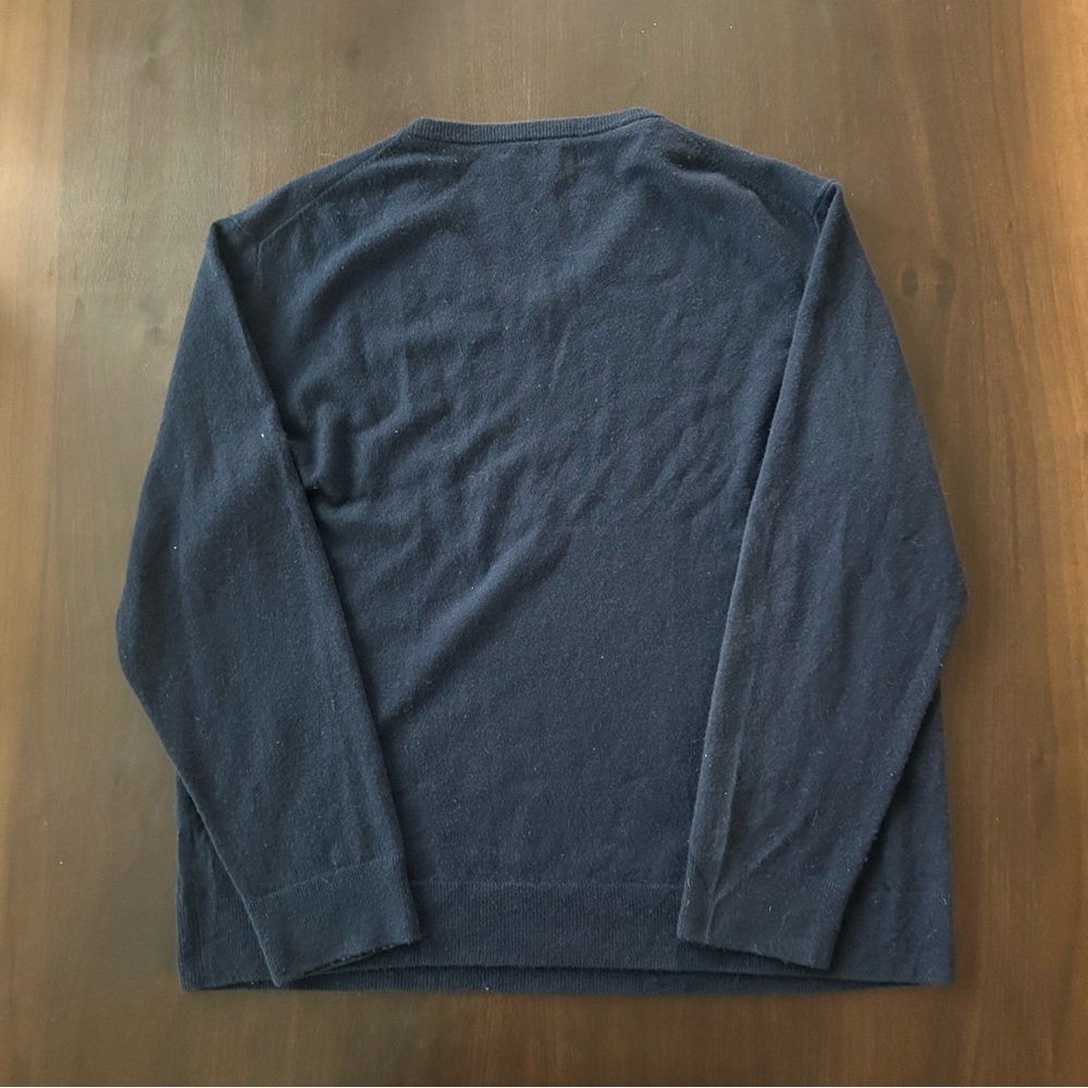 Quince 100% Mongolian Cashmere Women’s V-Neck Sweater in Navy Size XXL - Picture 9 of 10